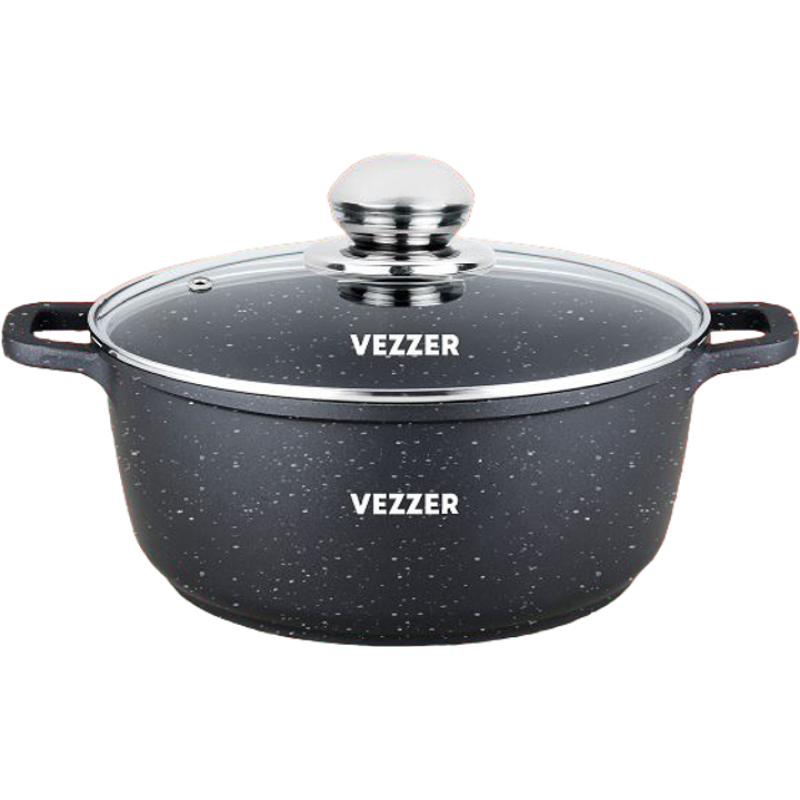 Каструля Vezzer з кришкою 4.5 л Чорна (VZ8040)